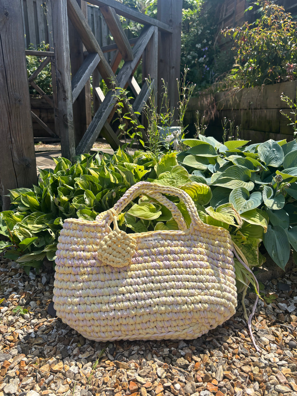 Pastel sunrise beach bag XL