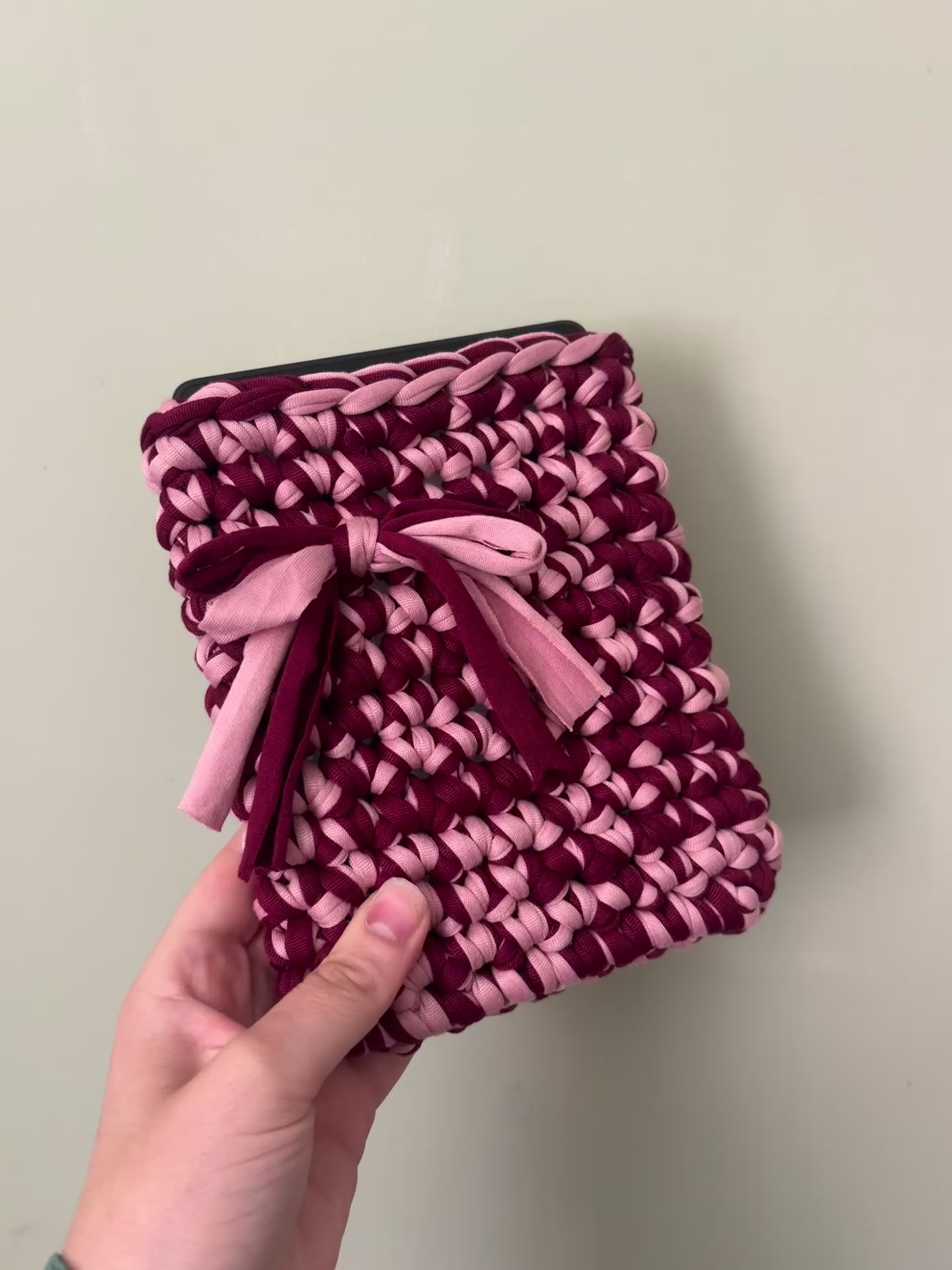 Pink toned kindle or book sleeve